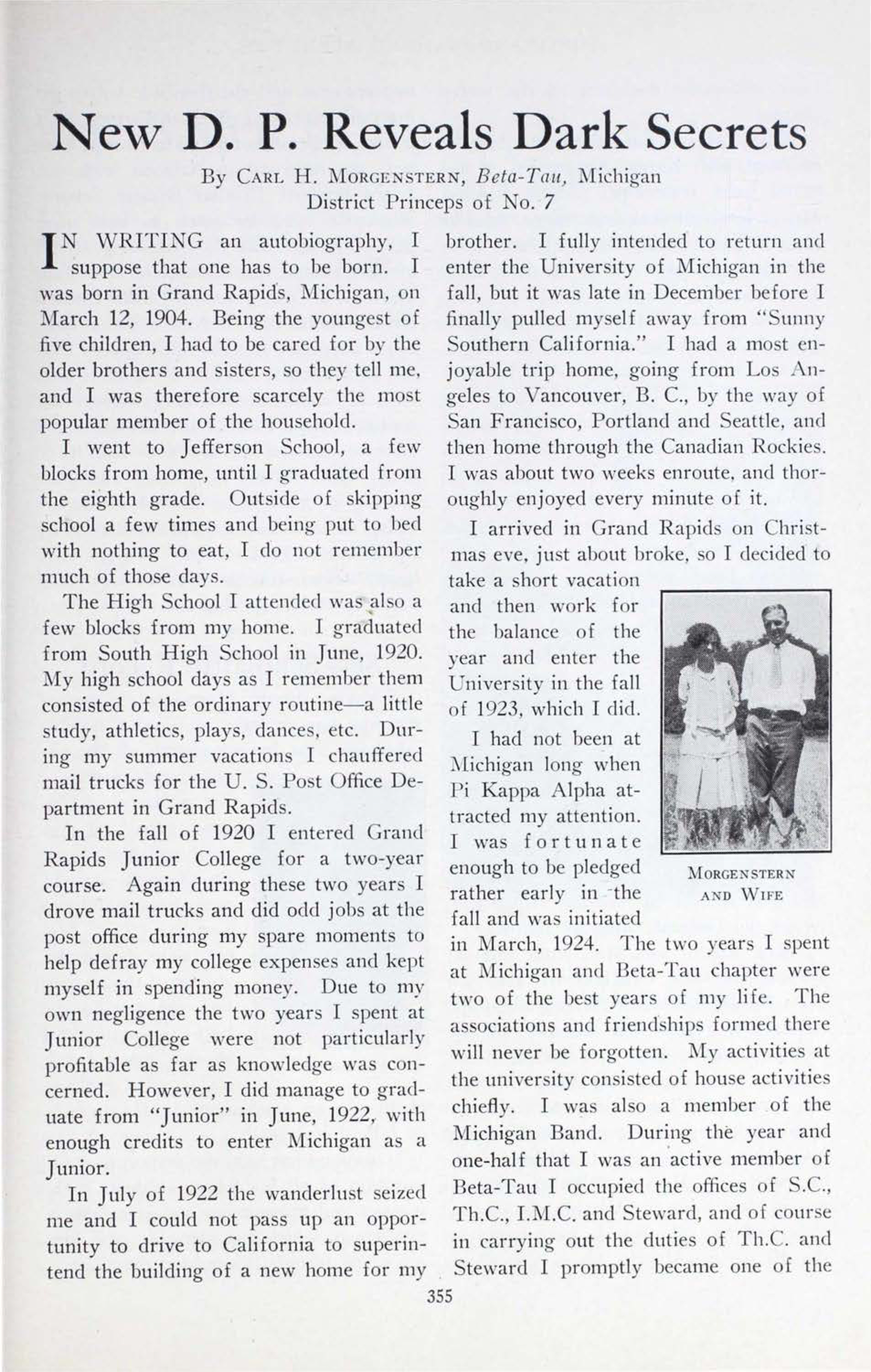 New D. P. Reveals Dark Secrets